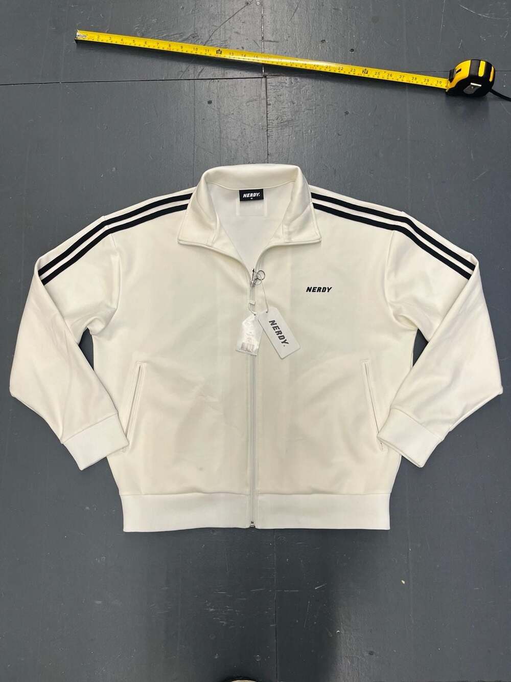 NERDY NY Track Top White Zipper Jacket